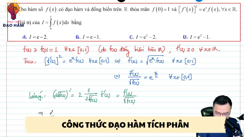 công thức đạo hàm tích phân