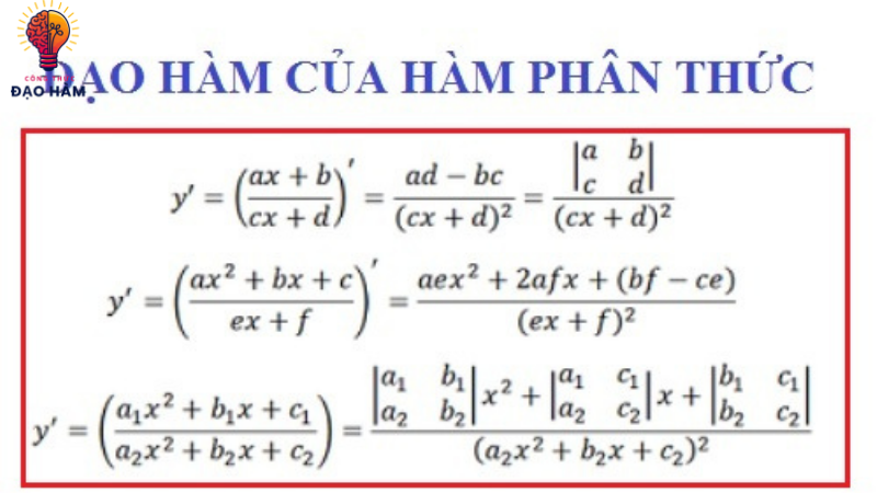 công thức đạo hàm bậc 2